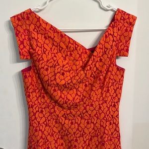 Black Halo Pink & Orange Lace ‘Raschel’ Dress